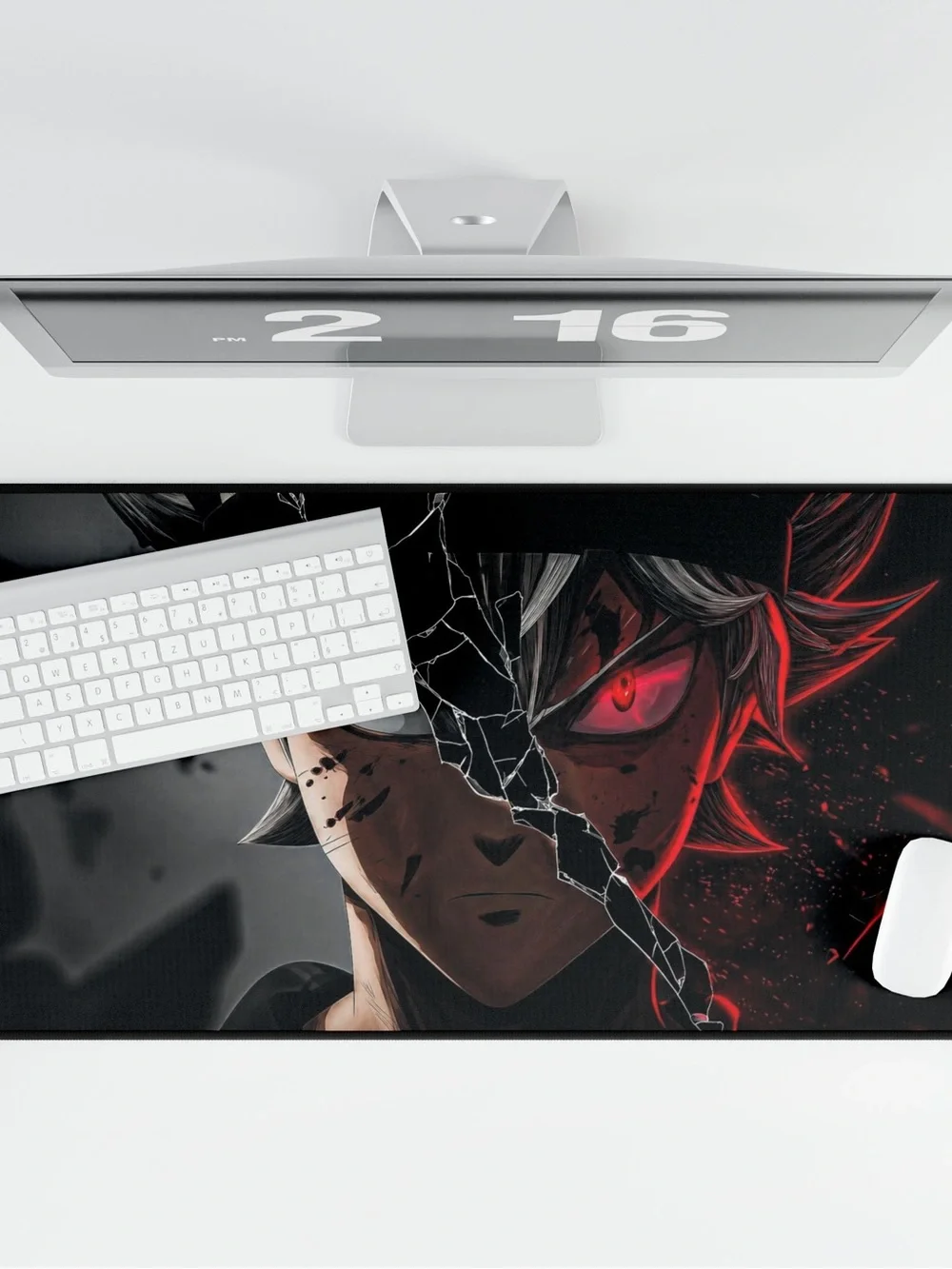 Anime Character Extended Desk Mat - Black & Red